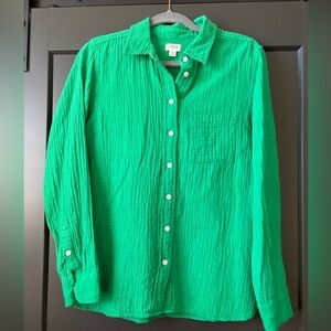 J. Crew Emerald Green Textured Shirt